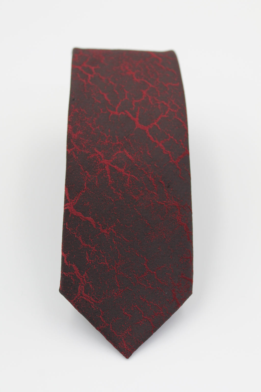 Bordo & Siyah Mermer Desenli Mendilli Kravat 3129