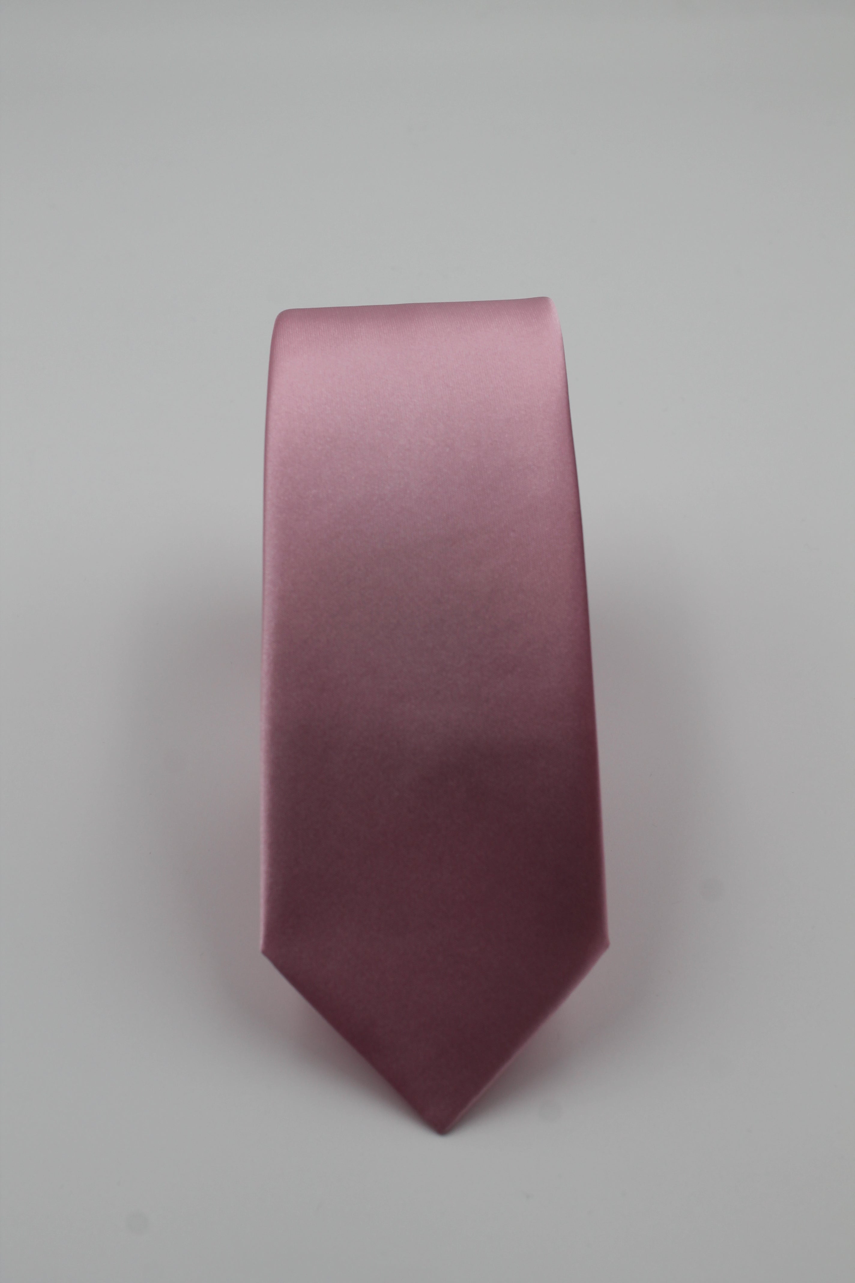 Toz Pembe Mendilli Saten Kravat 2041