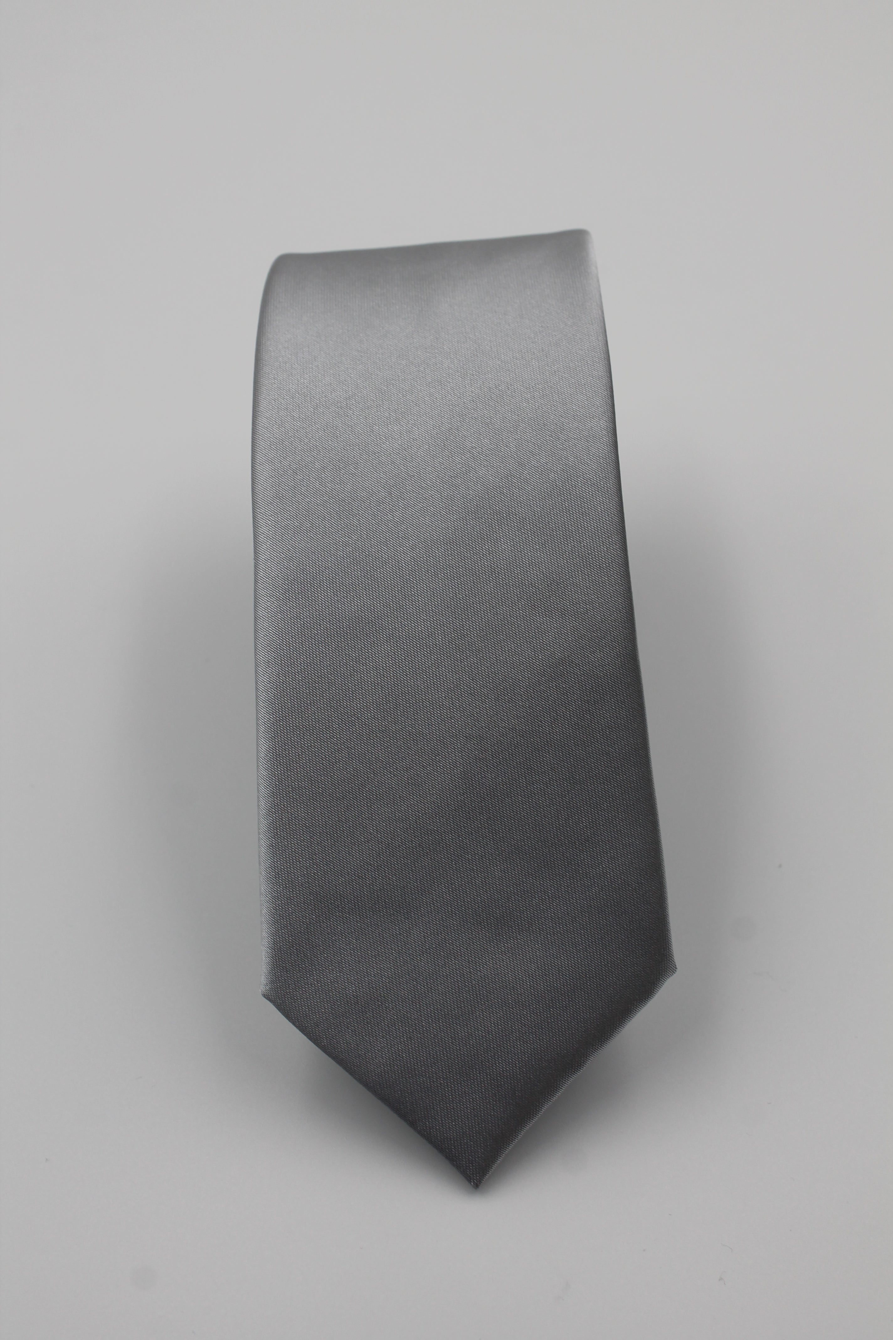 Gri Mendilli Saten Kravat 2052