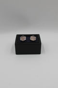 Rose Gold Mozaik Desenli Kristal Yansımalı Kol Düğmesi 7532
